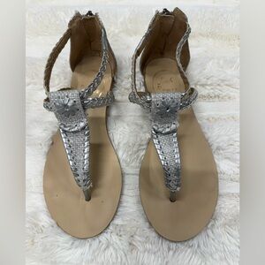 Jack Rogers Metallic Silver Women's Sandals